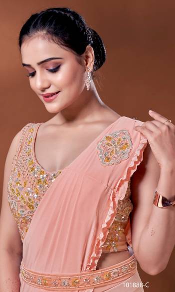 Dn 101888 By Amoha Designer Partywear Readymade Saree Collection